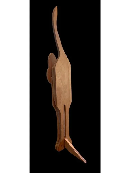 Vintage Hand-Painted Wooden Cat Doorstop Decorative Kitty Figurine - Picture 4 of 6